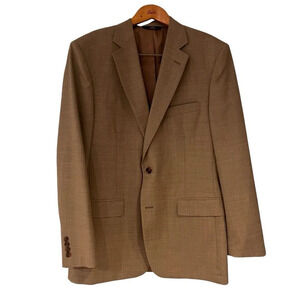 Brooks Brothers 346 Wool Beige Brown Khaki Gabardine Single Breast Blazer 41 L